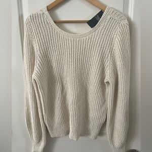 Abercrombie and Fitch cream v neck button front sweater
